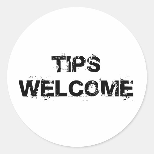 Tips - Welkom Ronde Sticker (Voorkant)