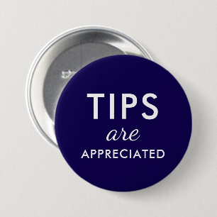 Tips zijn gewaardeerd Restaurant Pin Ronde Button 7,6 Cm
