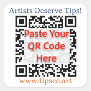 TipSee-leden sticker met QR-code op maat, vierkant