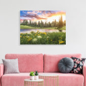 Tipsoo Lake of Mt. Rainier Canvas Afdruk (Insitu (Woonkamer))
