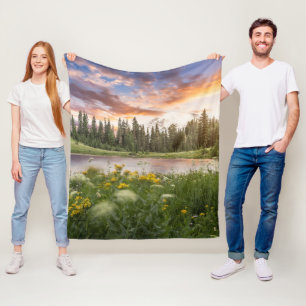 Tipsoo Lake of Mt. Rainier Fleece Deken