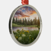 Tipsoo Lake of Mt. Rainier Metalen Ornament (Rechts)