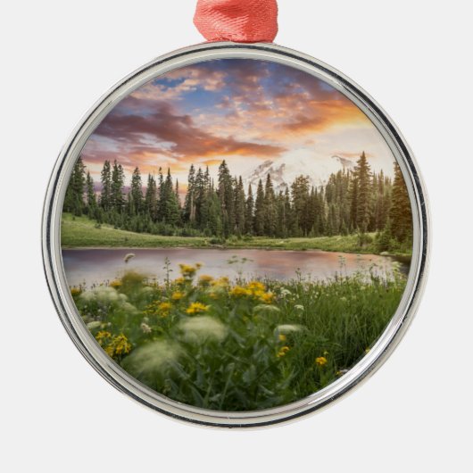 Tipsoo Lake of Mt. Rainier Metalen Ornament (Voorkant)