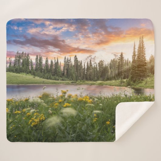 Tipsoo Lake of Mt. Rainier Sherpa Deken (Voorkant (horizontaal))