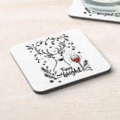 Tipsy and Bright Deer  Bier Onderzetter (Linkerzijde)