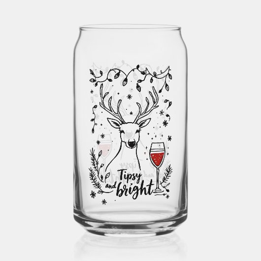 Tipsy and Bright Deer  Blikvorm Glas (Voorkant)
