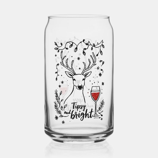 Tipsy and Bright Deer  Blikvorm Glas (Achterkant)