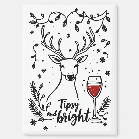 Tipsy and Bright Deer  Magneet (Voorkant)