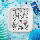 Tipsy and Bright Deer Papieren Bordje (Feest)