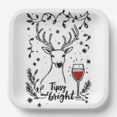 Tipsy and Bright Deer Papieren Bordje (Voorkant)