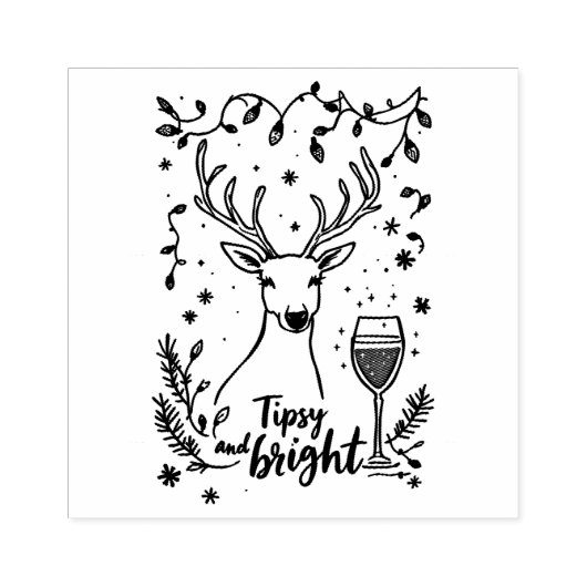 Tipsy and Bright Deer  Rubberstempel (Afrduk)