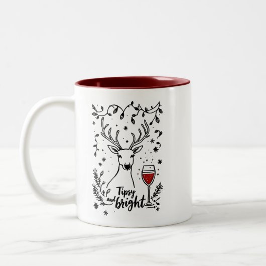 Tipsy and Bright Deer Tweekleurige Koffiemok (Links)