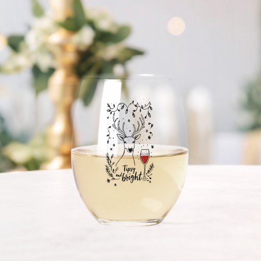 Tipsy and Bright Deer  Wijnglas Zonder Voet (Insitu (Huwelijk))