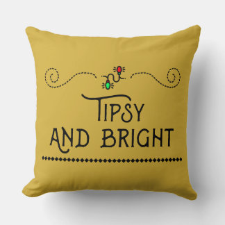 Tipsy and Bright | Festive Holiday Throw Pillow Kussen