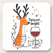 Tipsy and Bright Reindeer Bier Onderzetter (Voorkant)