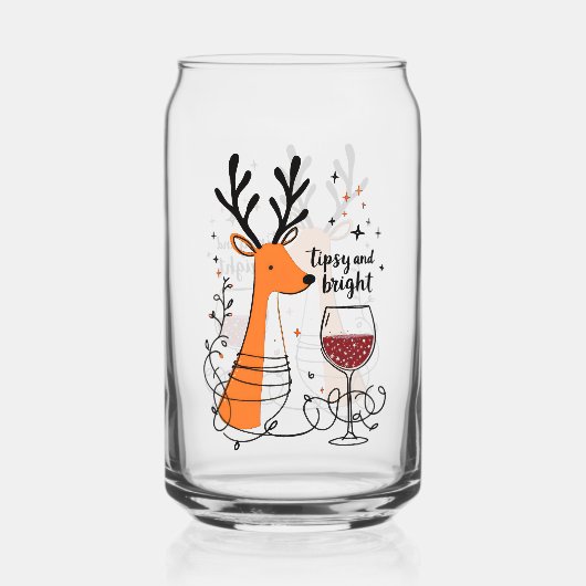 Tipsy and Bright Reindeer  Blikvorm Glas (Achterkant)