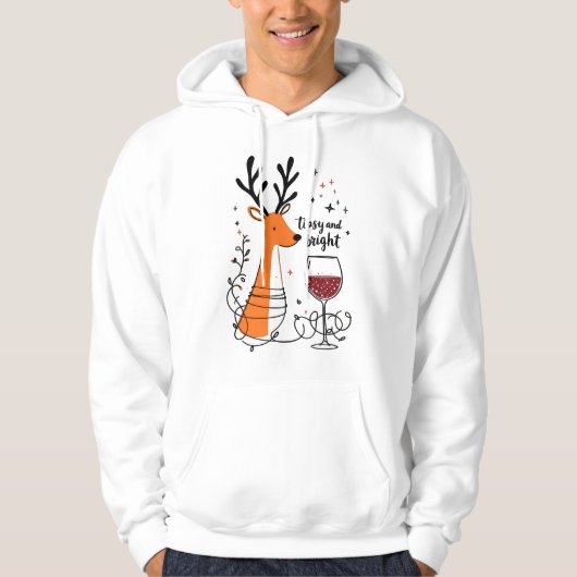 Tipsy and Bright Reindeer Hoodie (Voorkant)