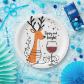 Tipsy and Bright Reindeer Papieren Bordje (Feest)