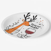 Tipsy and Bright Reindeer Papieren Bordje (Gekanteld)