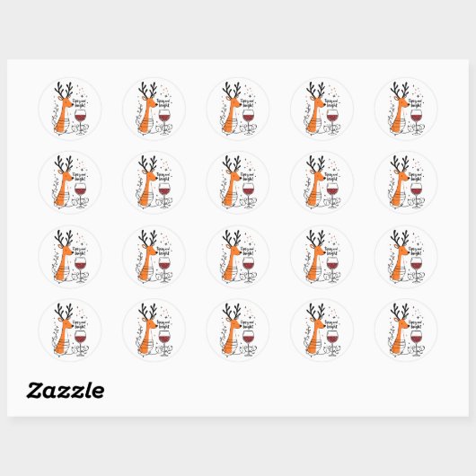 Tipsy and Bright Reindeer  Ronde Sticker (Vel)