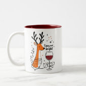 Tipsy and Bright Reindeer  Tweekleurige Koffiemok (Links)