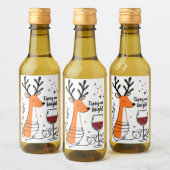 Tipsy and Bright Reindeer  Wijn Etiket (Flessen)