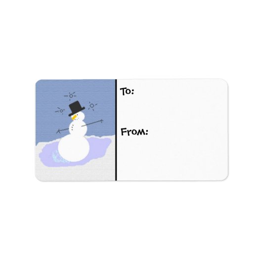 Tipsy de sneeuwman etiket (Voorkant)