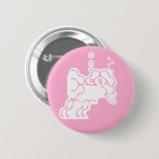Tipsy, Drink roze olifant Ronde Button 5,7 Cm (Voorkant /achterkant)