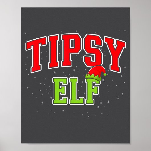 Tipsy Elf Christmas Family Matching Group Xmas  Poster (Voorkant)