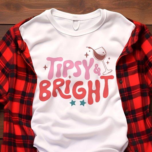 Tipsy en Bright Fun Kerstfeest Tri-Blend Shirt