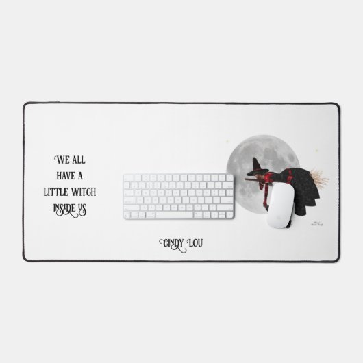 Tipsy heks op Flying Broom Desk Mat (Keyboard & Muis)