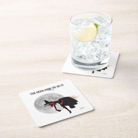 Tipsy heks op Onderzetter van vliegend banketpapie (Insitu)