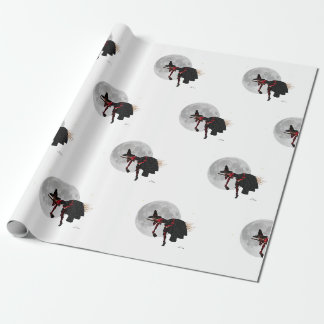 Tipsy heks op vliegend banketpapier cadeaupapier