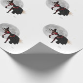 Tipsy heks op vliegend banketpapier cadeaupapier (Hoek)