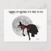 Tipsy heks op vliegend Briefkaart (Voorkant)