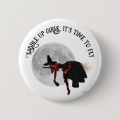 Tipsy heks op vliegende bal Button (Voorkant)