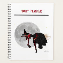 Tipsy heks op vliegende bezem dagelijkse planner