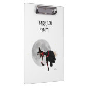 Tipsy heks op vliegende bezem klembord (Rechts)