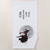 Tipsy heks op vliegende bezem strandlaken (Voorkant)