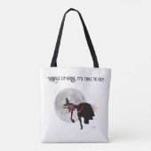 Tipsy heks op vliegende Canvas tas (Achterkant)