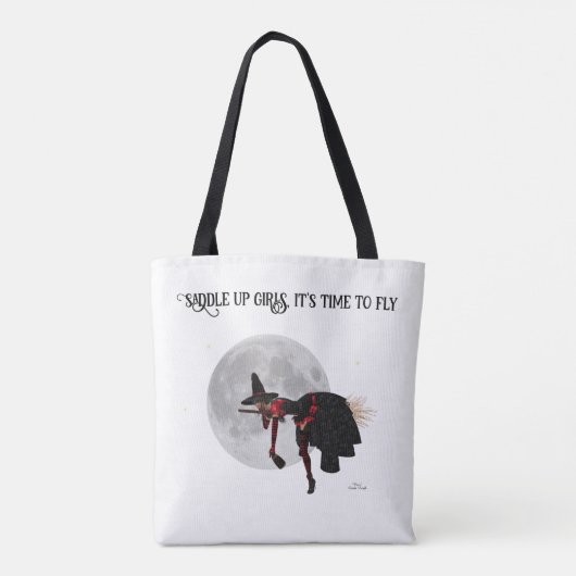 Tipsy heks op vliegende Canvas tas (Achterkant)