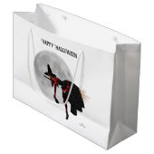 Tipsy heks op vliegende koffertas groot cadeauzakje (Voorkant Gekanteld)