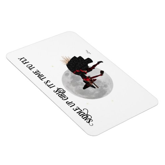 Tipsy heks op vliegende ruimte Flexibel magneet (Rechterzijde)