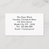 Tipsy heks op vliegende Visitekaartjes (Achterkant)