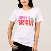 Tipsy & Helder Leuk Modern Kerstmis Tri-Blend Shirt (Voorkant)