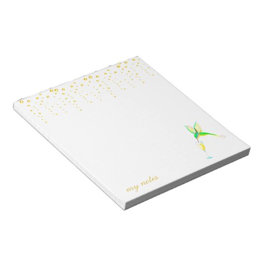 Tipsy Hummingbird Notepad Notitieblok (Schuin)