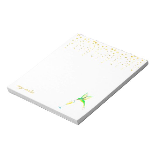 Tipsy Hummingbird Notepad Notitieblok (Linkerzijde)