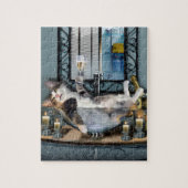 Tipsy kat puzzel. legpuzzel (Verticaal)