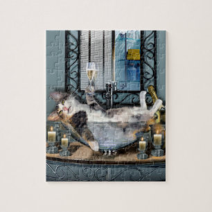 Tipsy kat puzzel. legpuzzel