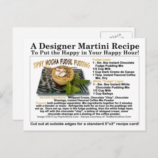Tipsy Mocha Fudge Pudding Recept Briefkaart (Voorkant / Achterkant)